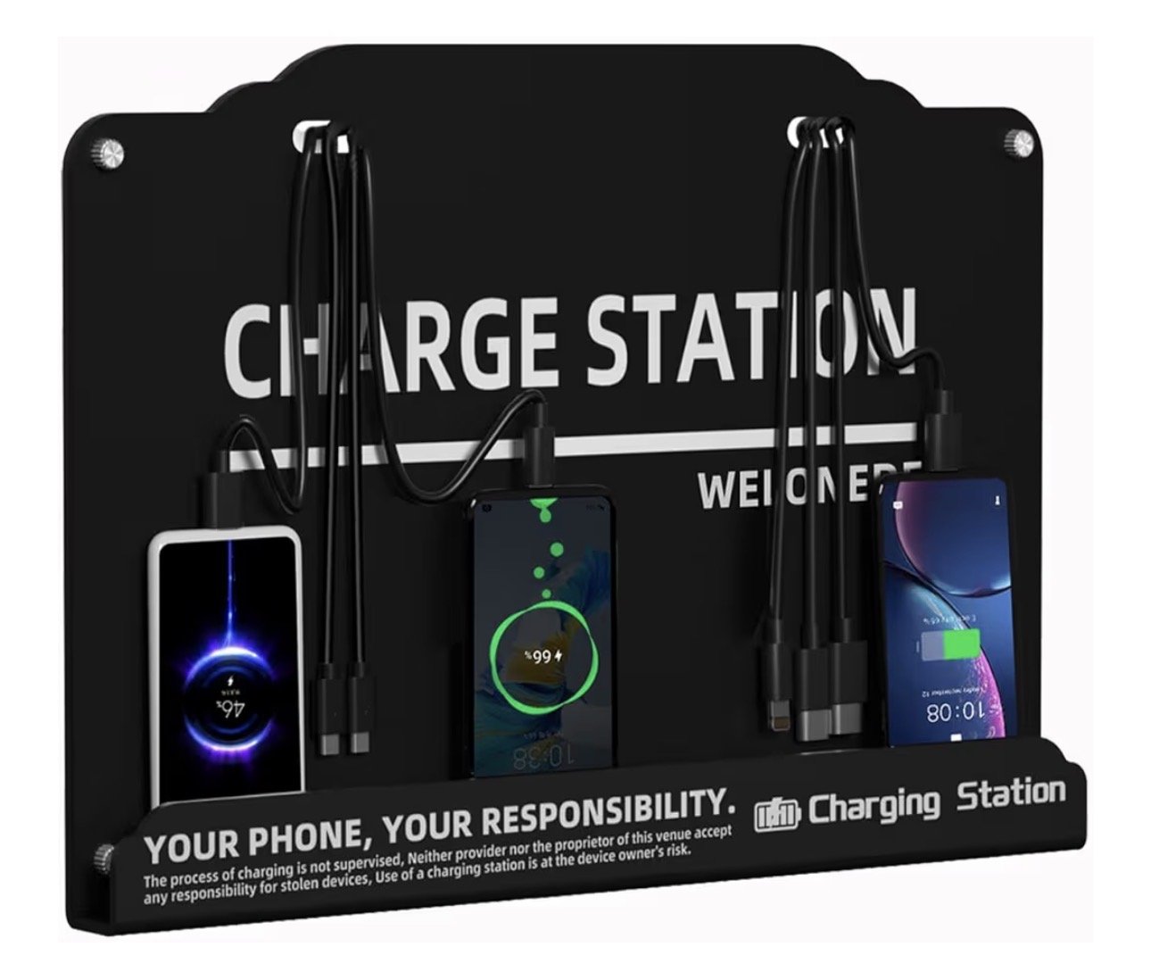 Guest phone charging station